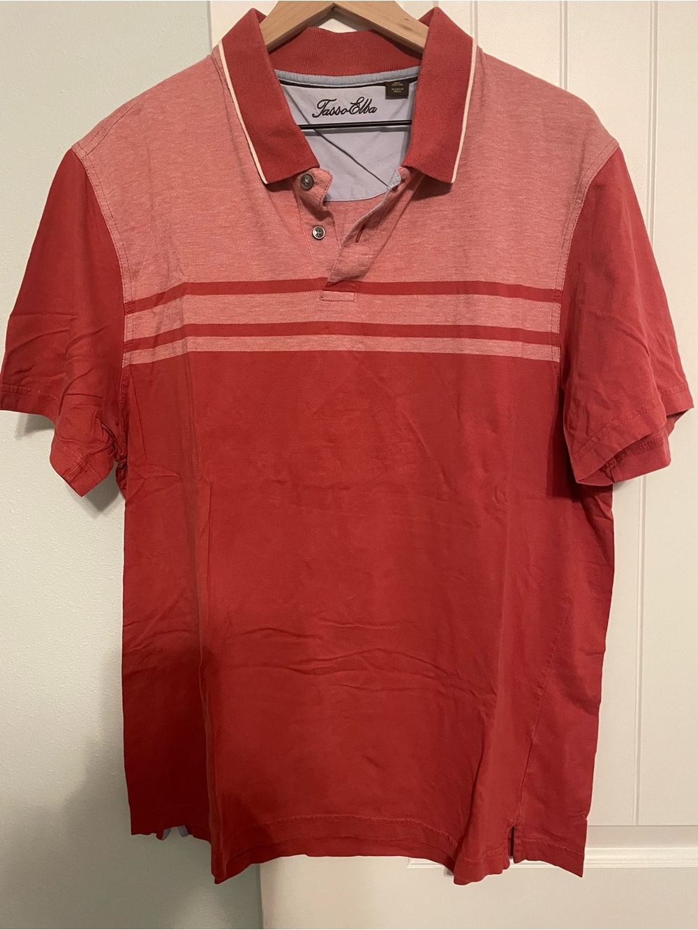 Tasso Elba Men's Red Striped Polo
